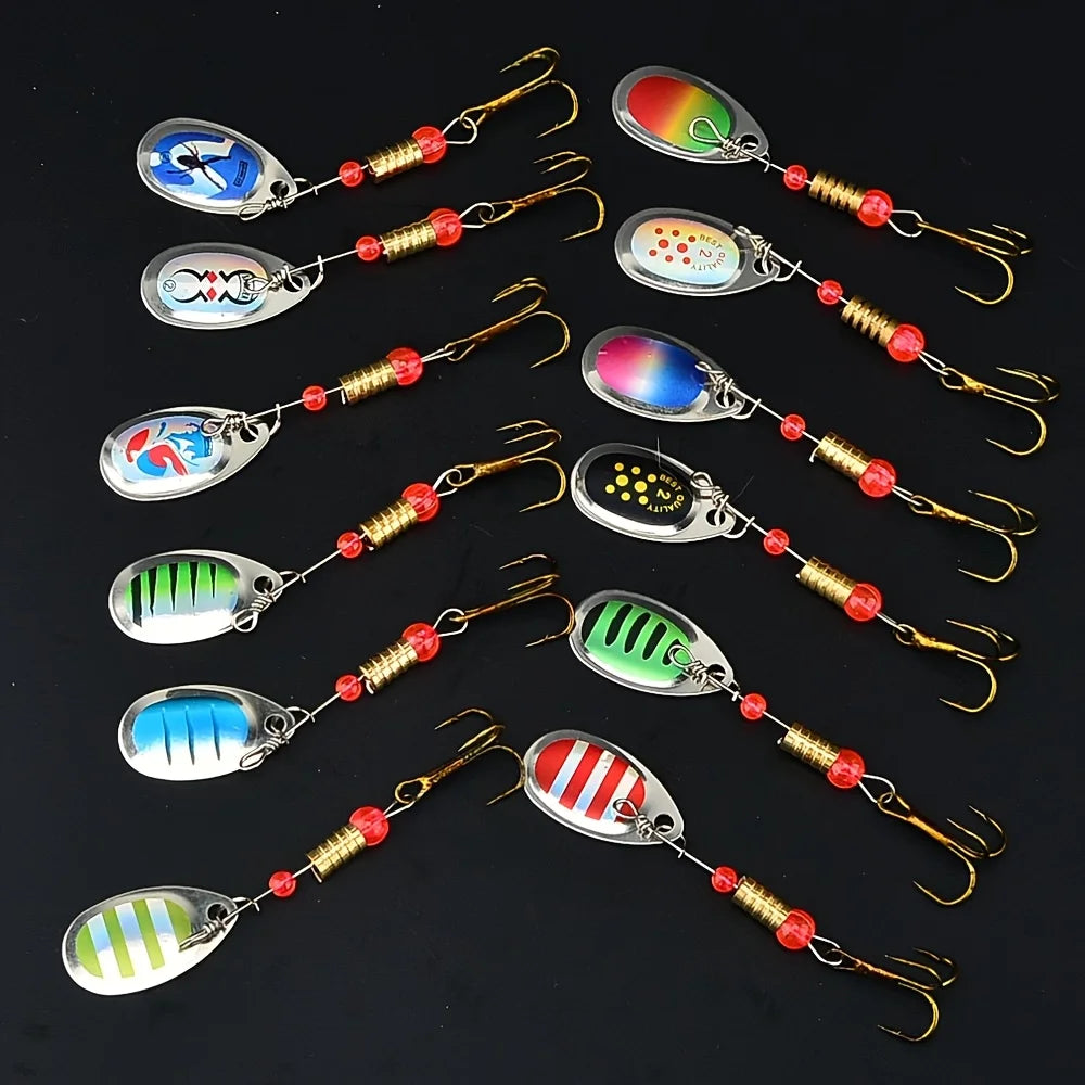 Lot De 12 Leurres Spinner Baits avec Hameçons Triples — photo 4