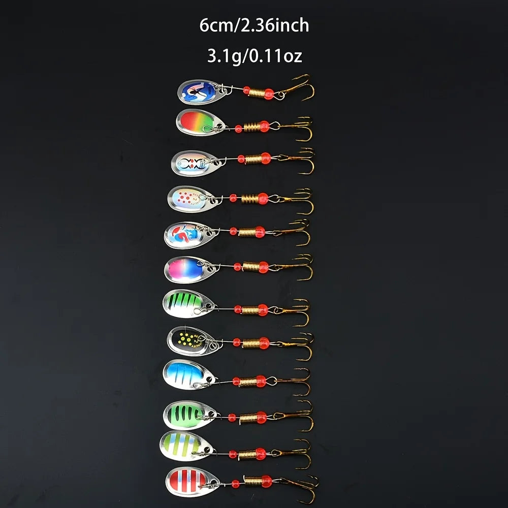 Lot De 12 Leurres Spinner Baits avec Hameçons Triples — photo 5