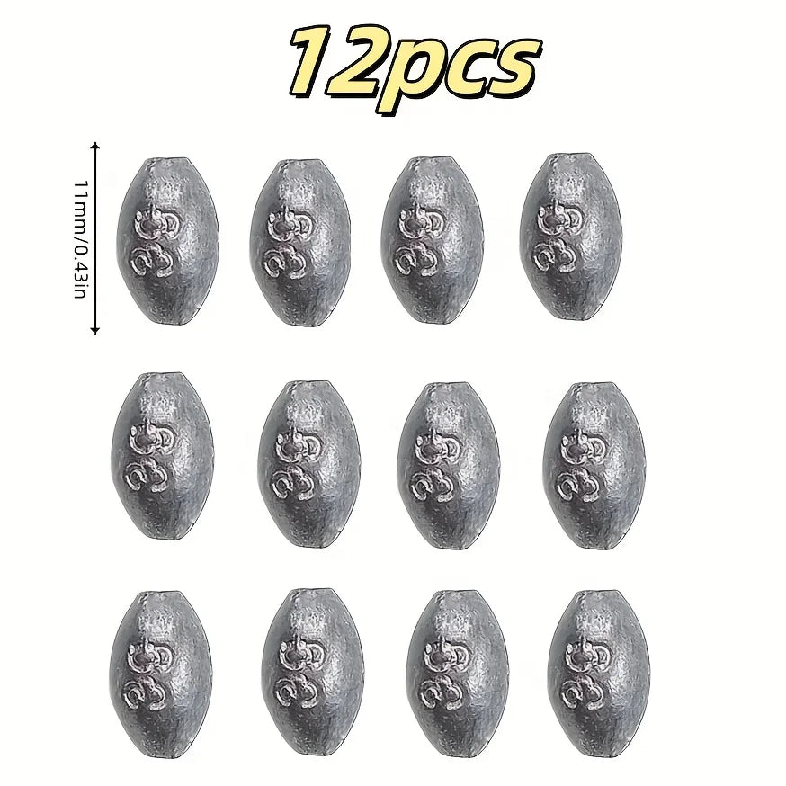 Lot de 12 Plombs Olives Argentés pour Pêche — photo 5