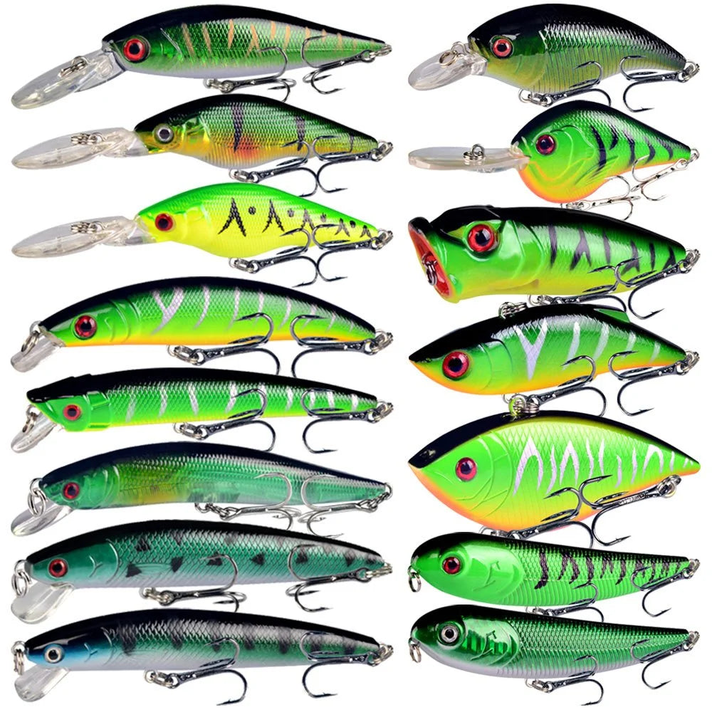 Lot De 15 Leurres Rigides Pour Pêche