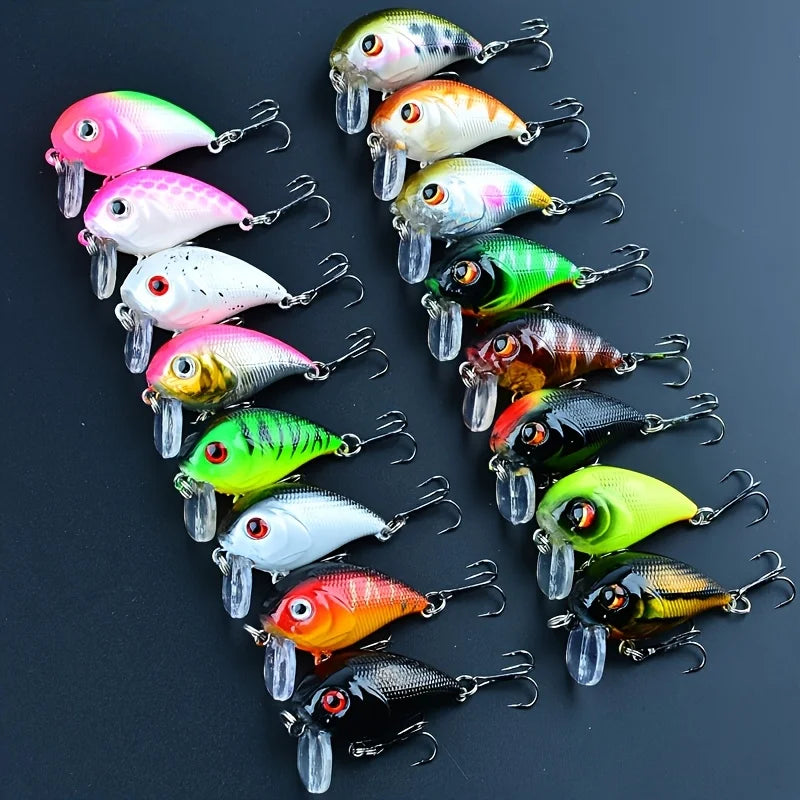 Lot De 16 Leurres Crankbaits Blancs Pour Bar