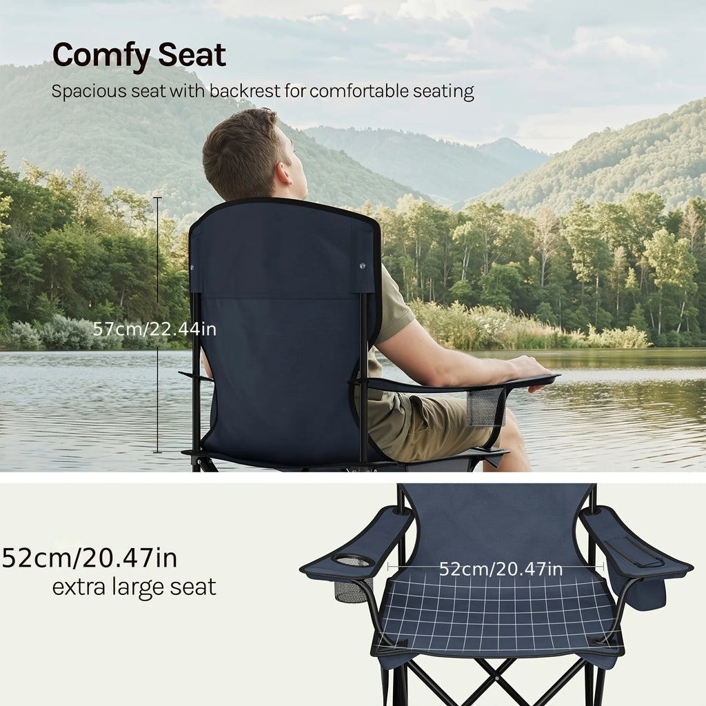 Lot De 2 Chaises De Camping Pliantes Hautes — photo 2