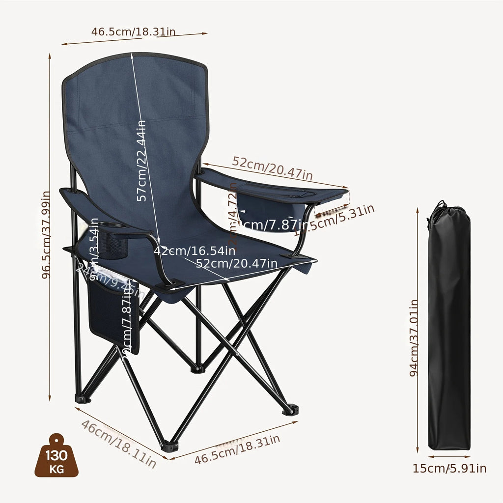 Lot De 2 Chaises De Camping Pliantes Hautes — photo 4
