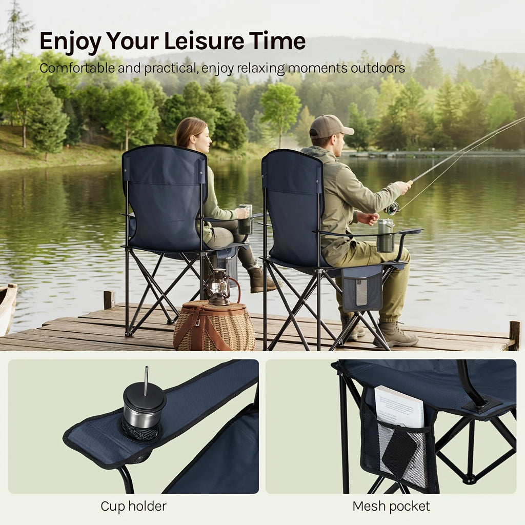 Lot De 2 Chaises De Camping Pliantes Hautes — photo 6