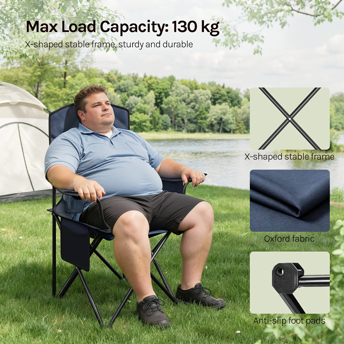 Lot De 2 Chaises De Camping Pliantes Hautes — photo 10