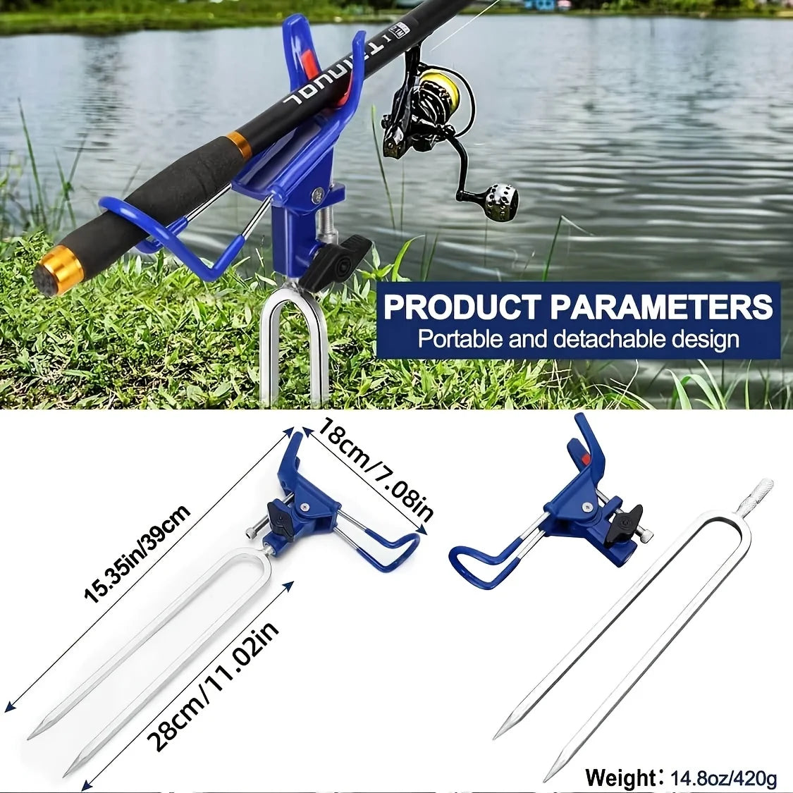 Lot De 2 Porte-Cannes De Pêche En Acier Inoxydable — photo 6