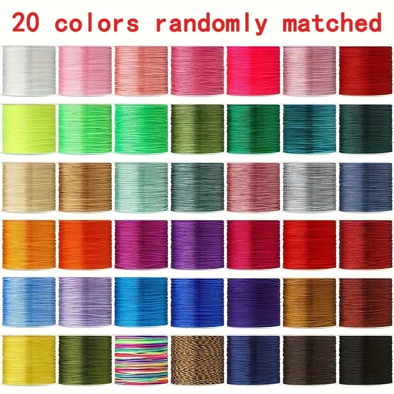 Lot De 20 Fils En Nylon Pour Perlage