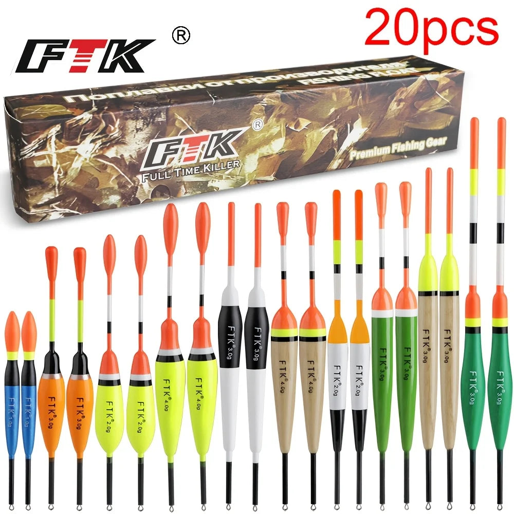 Lot De 20 Flotteurs De Pêche Multicolores