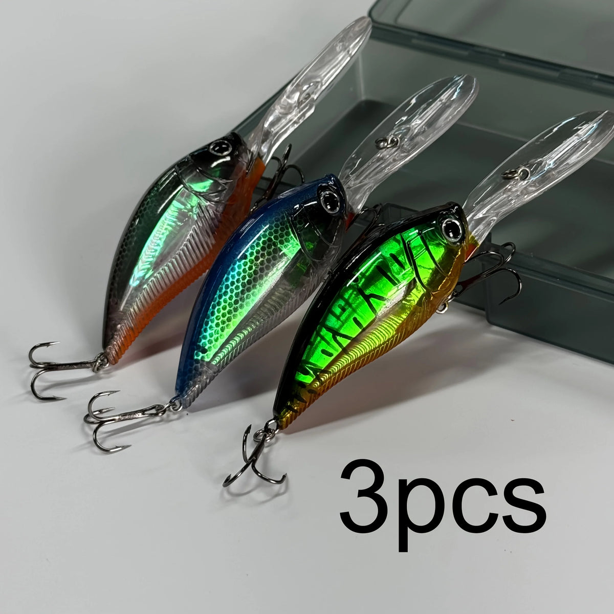 Lot De 3 Leurres Crankbait Lestés 12 Cm