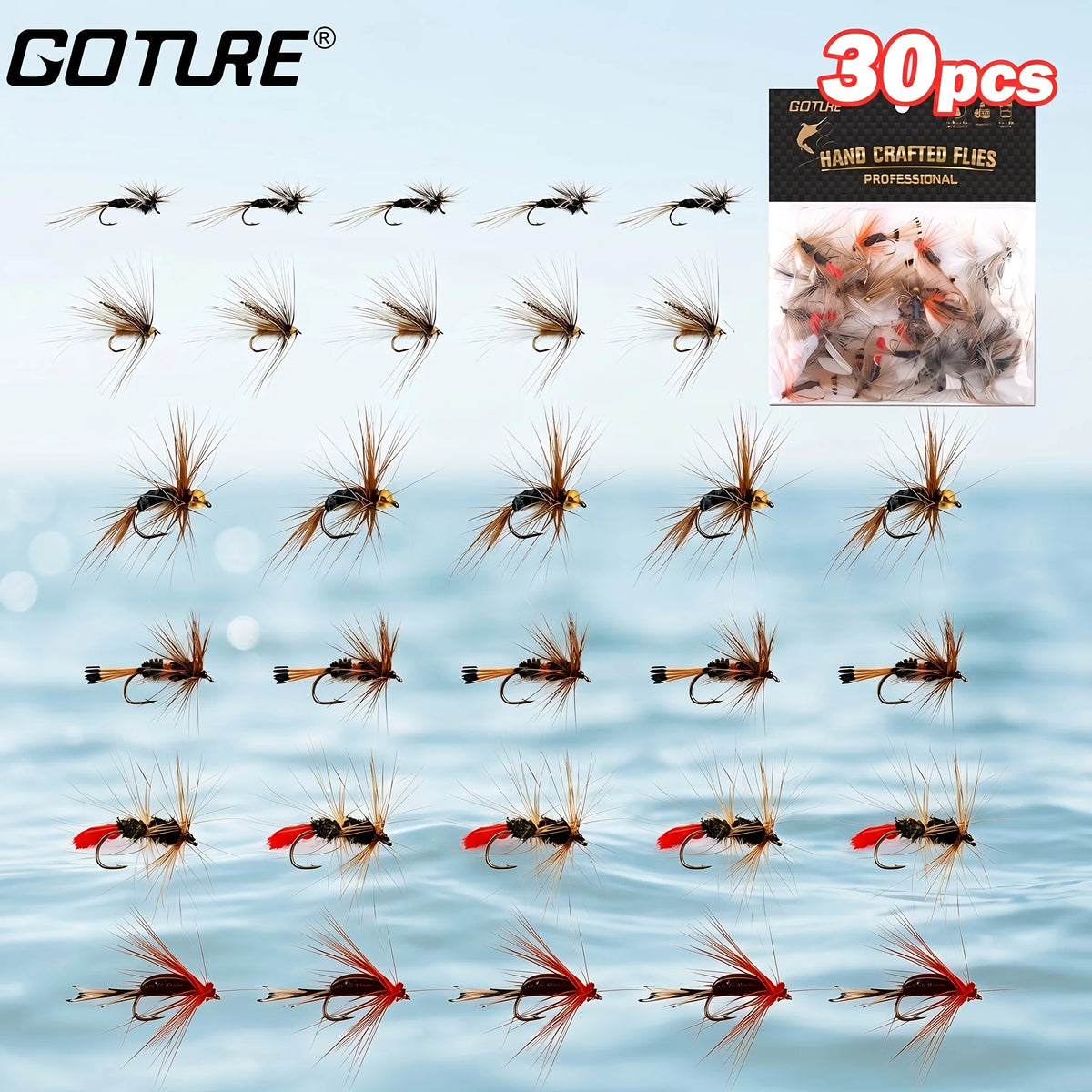 Lot De 30 Mouches De Pêche Multicolores