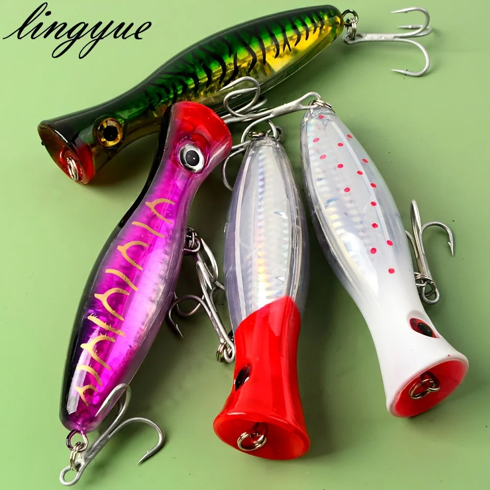 Lot De 4 Leurres Poppers Flottants 12,5 Cm