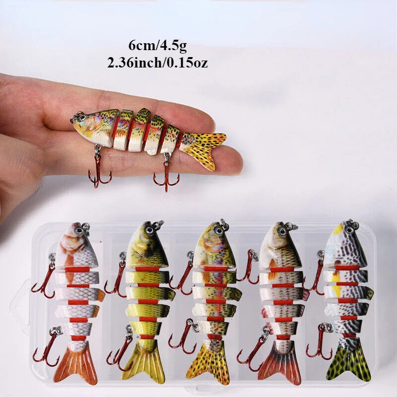 Lot De 5 Leurres De Pêche Miniatures Articulés
