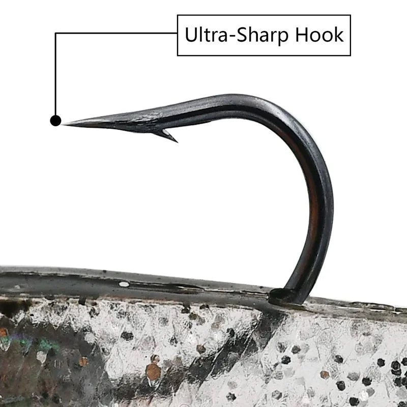 Lot De 5 Leurres De Pêche Souples Avec Hameçons — photo 7