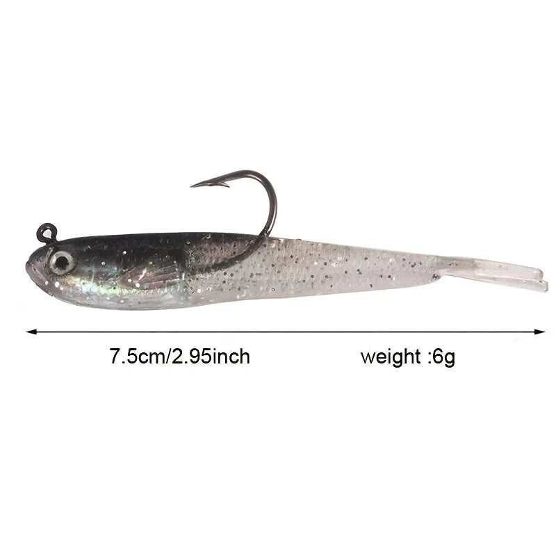 Lot De 5 Leurres De Pêche Souples Avec Hameçons — photo 9
