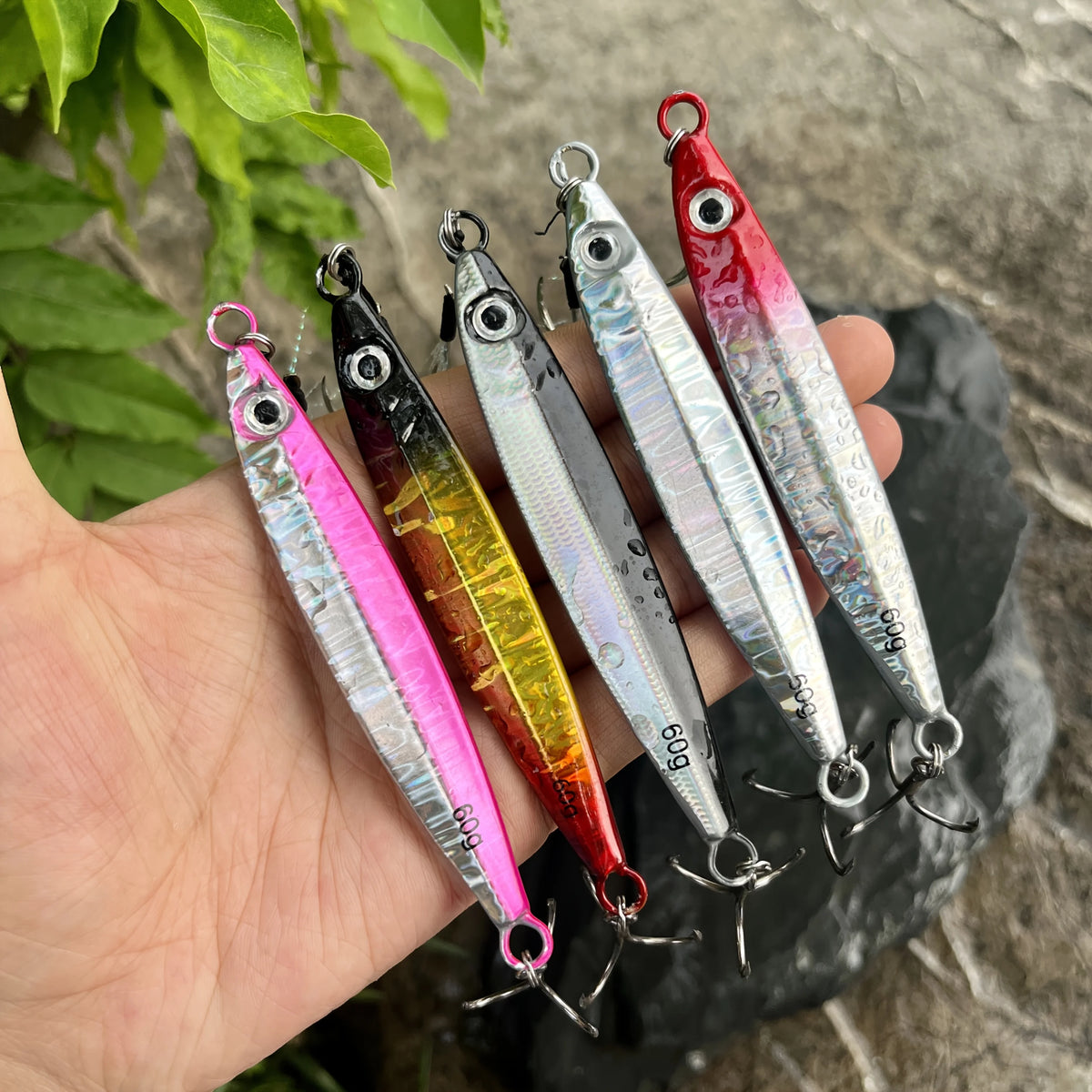Lot De 5 Leurres Métalliques Slow Jig Coulants