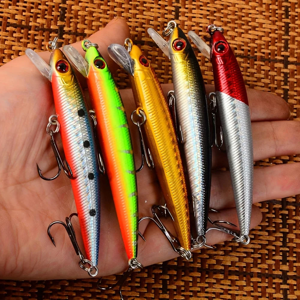 Lot De 5 Leurres Minnow Plongeants Pour Pêche