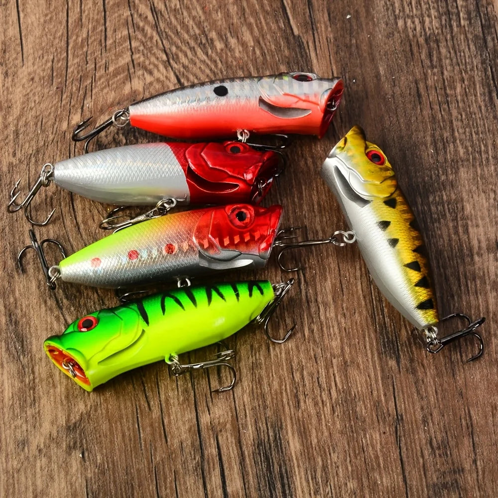 Lot De 5 Leurres Popper Flottants 6,5 Cm — photo 5