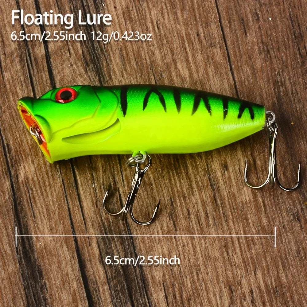 Lot De 5 Leurres Popper Flottants 6,5 Cm — photo 6