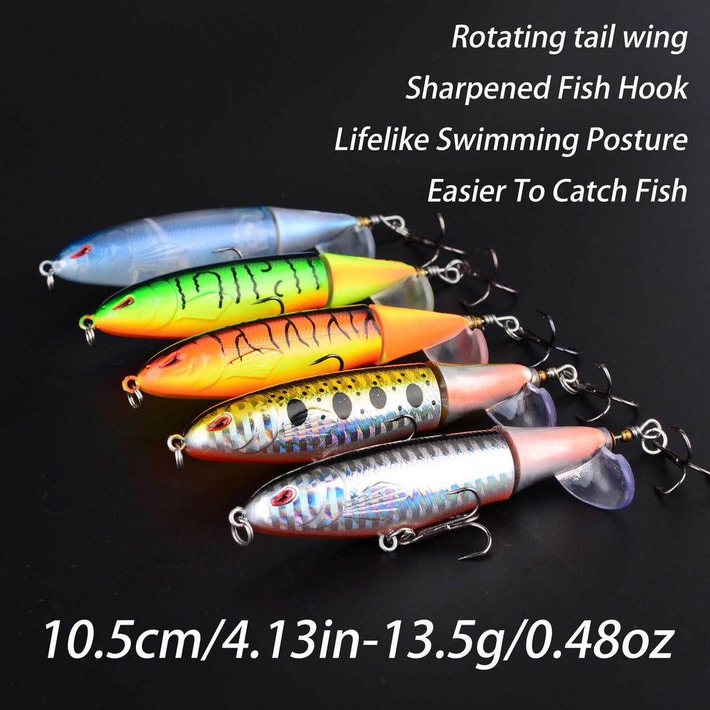 Lot De 5 Leurres Popper Topwater À Hélice — photo 3