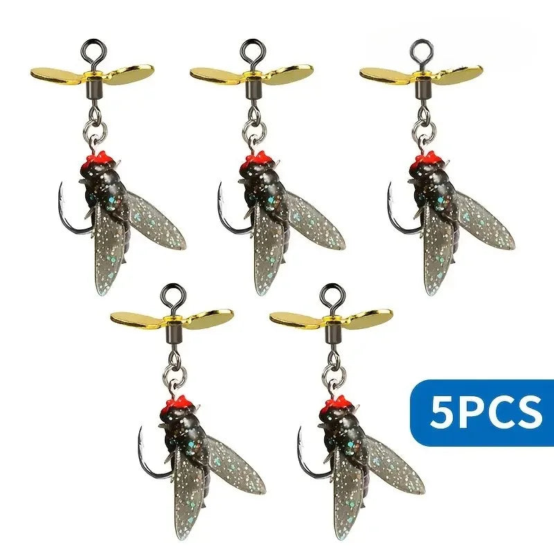 Lot de 5 Leurres Souples Bioniques avec Hélice