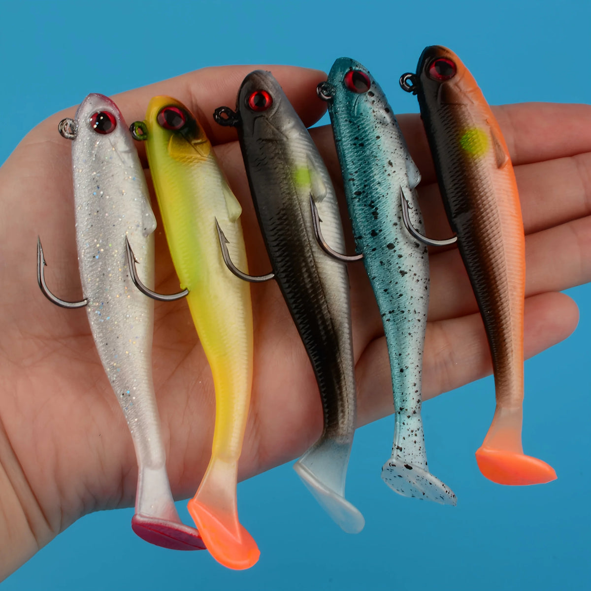 Lot De 5 Leurres Souples En Silicone
