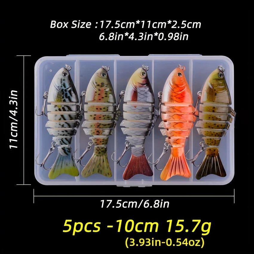 Lot de 5 Leurres Souples Multi-Sections pour Brochet — photo 3
