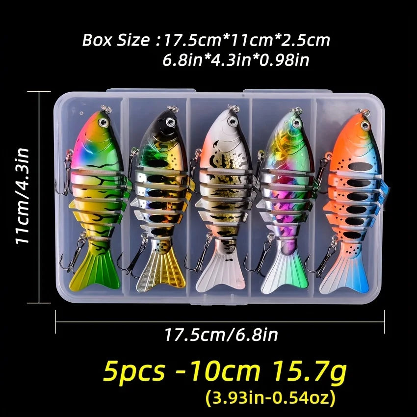 Lot de 5 Leurres Souples Multi-Sections pour Brochet — photo 5