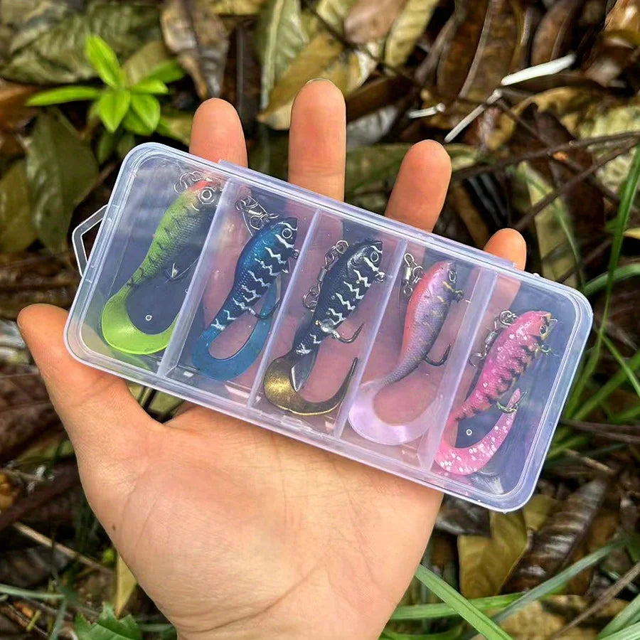 Lot De 5 Leurres Souples Pré-Assemblés Avec Spinner — photo 3