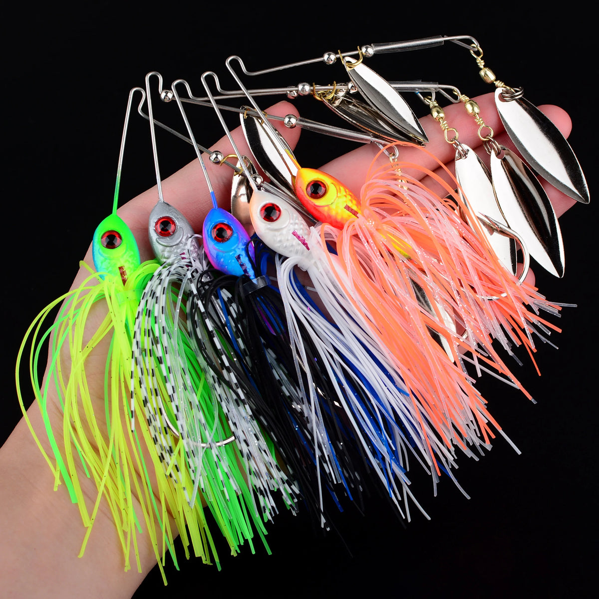Lot De 5 Leurres Spinnerbait Métalliques Pour Pêche