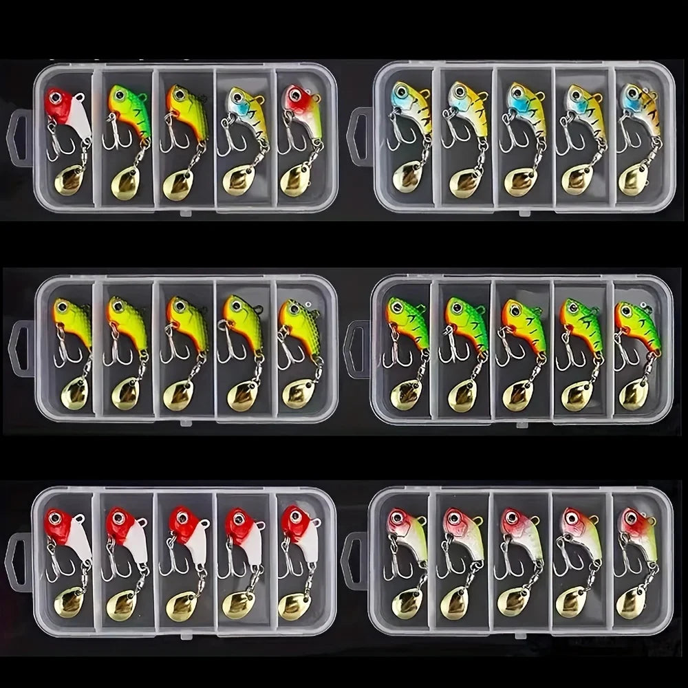 Lot De 5 Leurres Vibrants En Métal