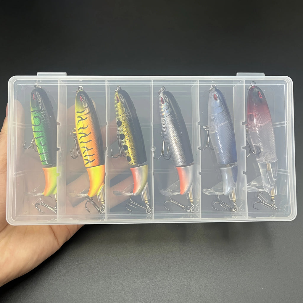 Lot De 6 Leurres Crayon À Surface Avec Queue Rotative