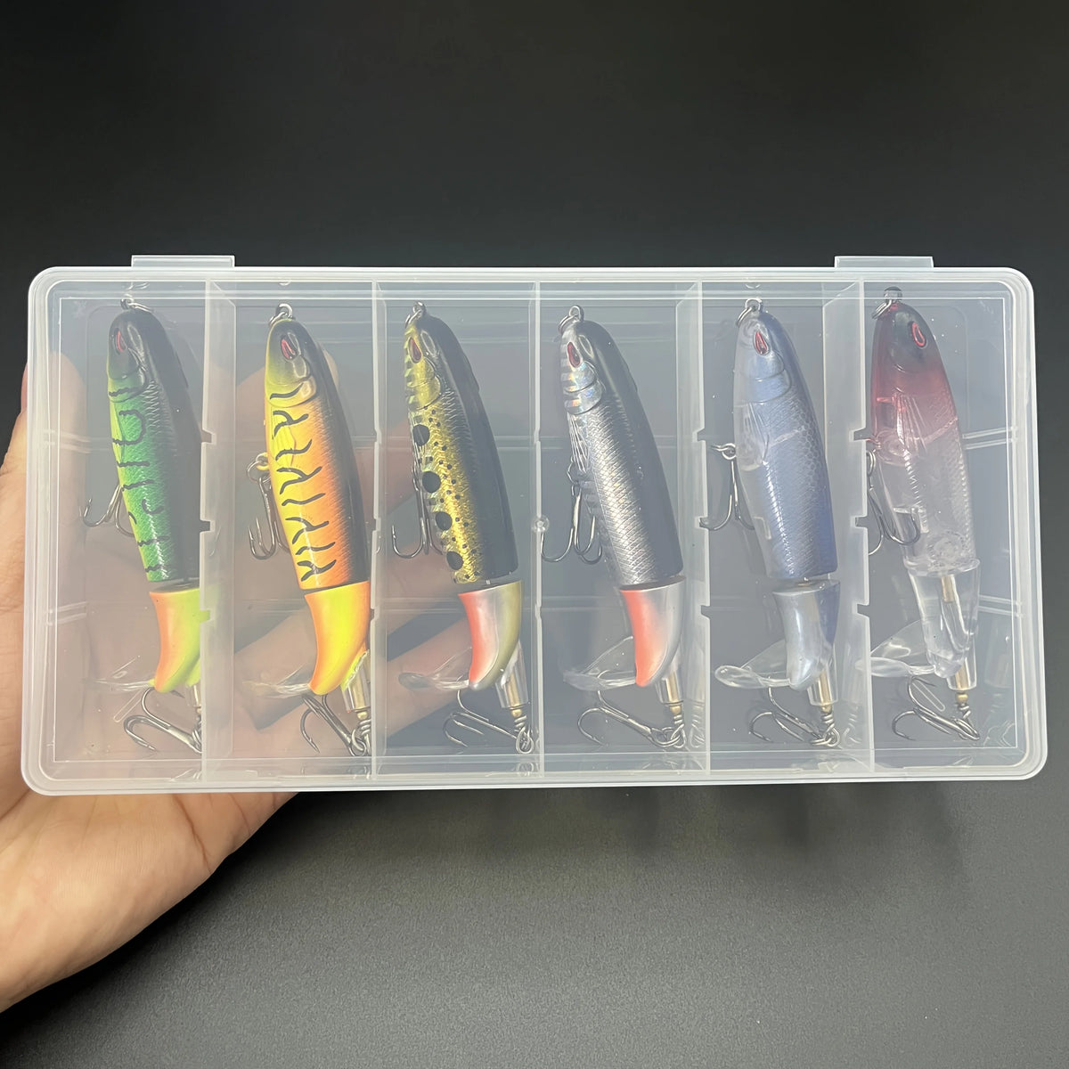 Lot De 6 Leurres Crayon À Surface Avec Queue Rotative