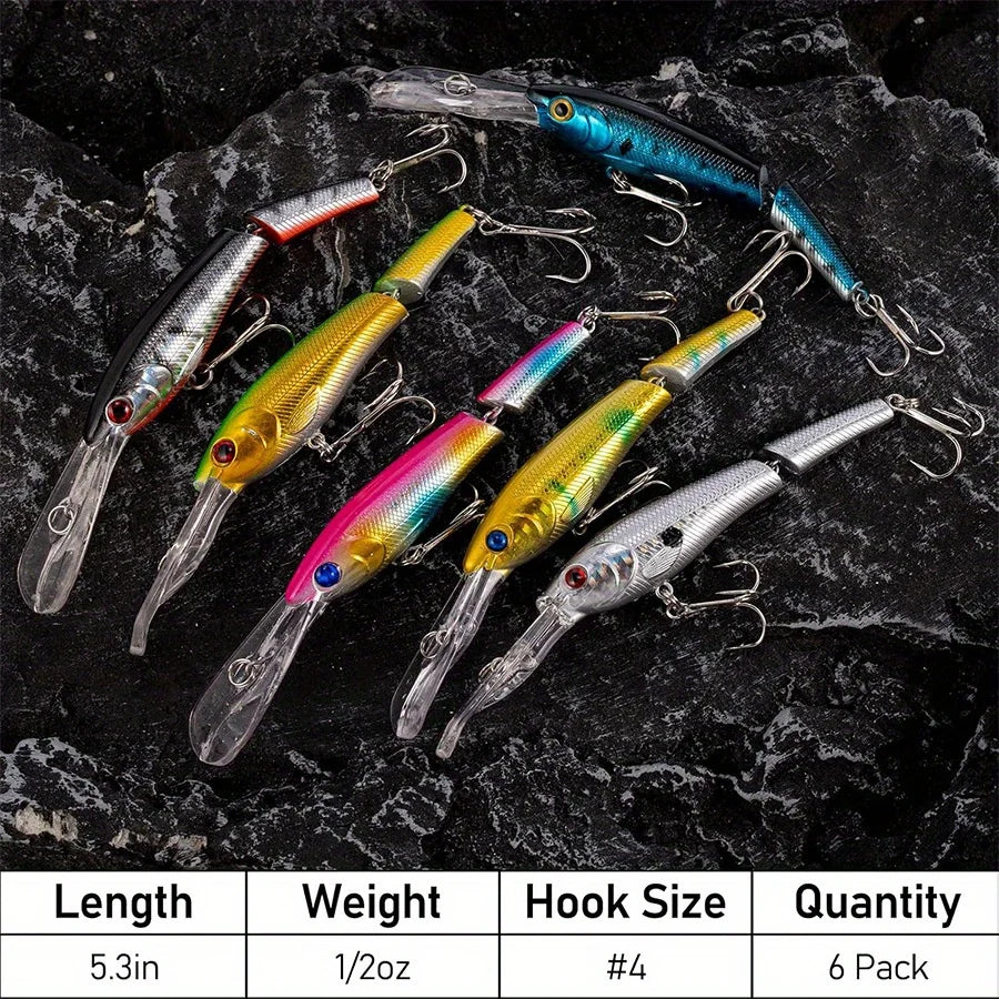 Lot De 6 Leurres Jerkbait Minnow Articulés — illustration 3 Image