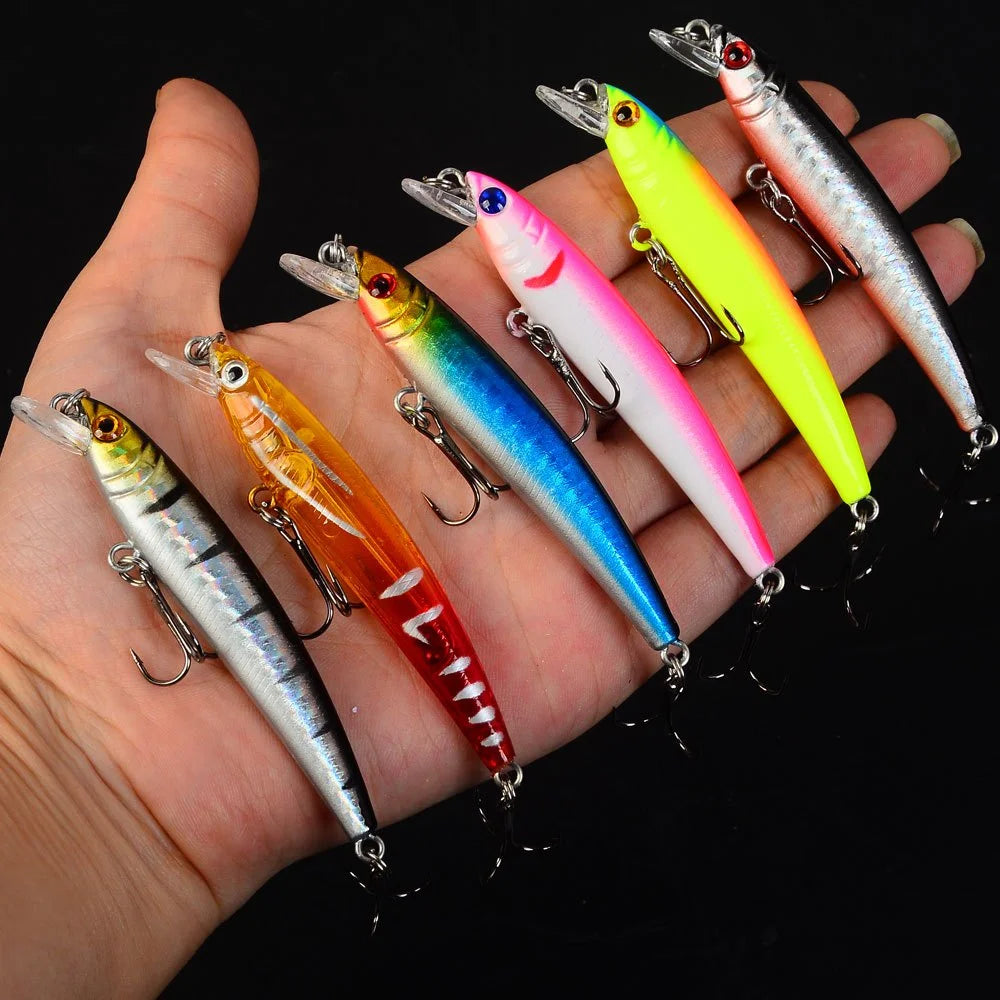 Lot De 6 Leurres Minnow Plongeants Pour Pêche