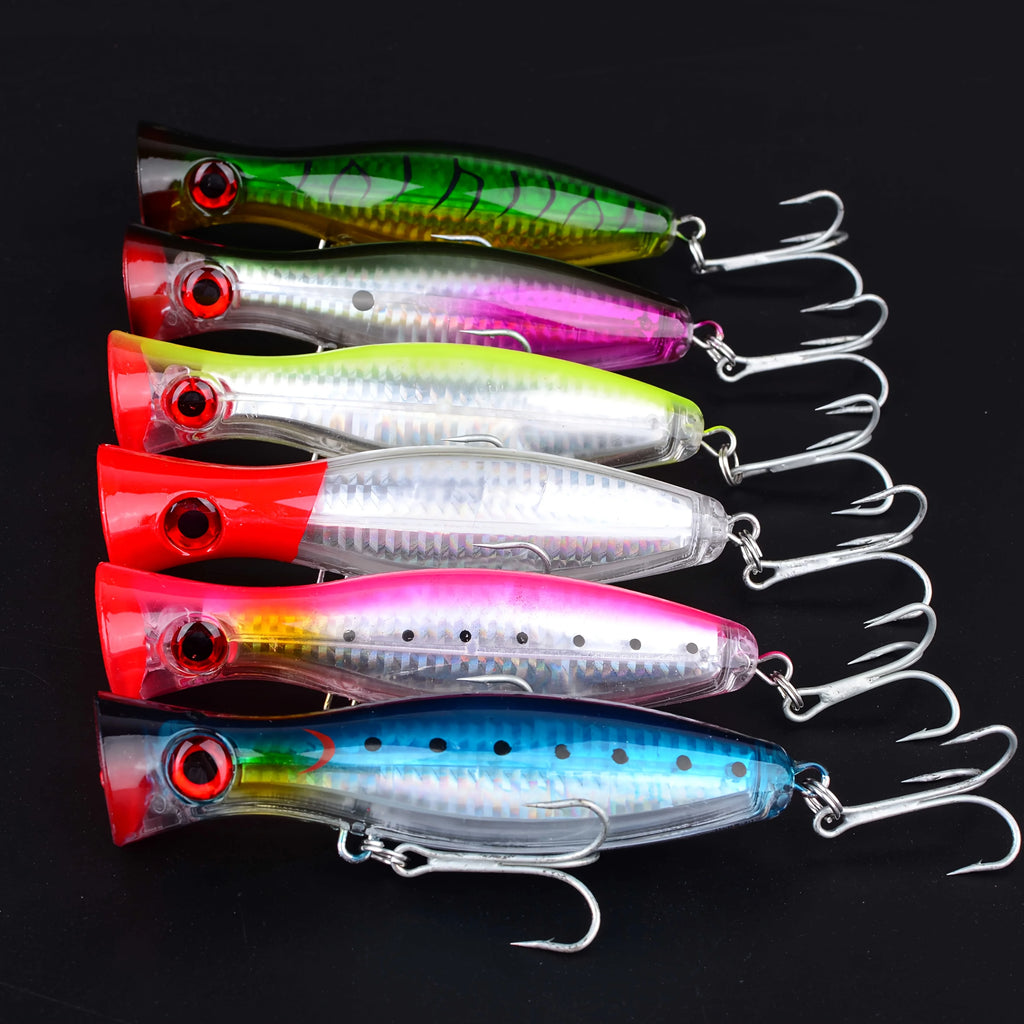 Lot de 6 Leurres Popper pour Pêche en Eau Salée — photo 2