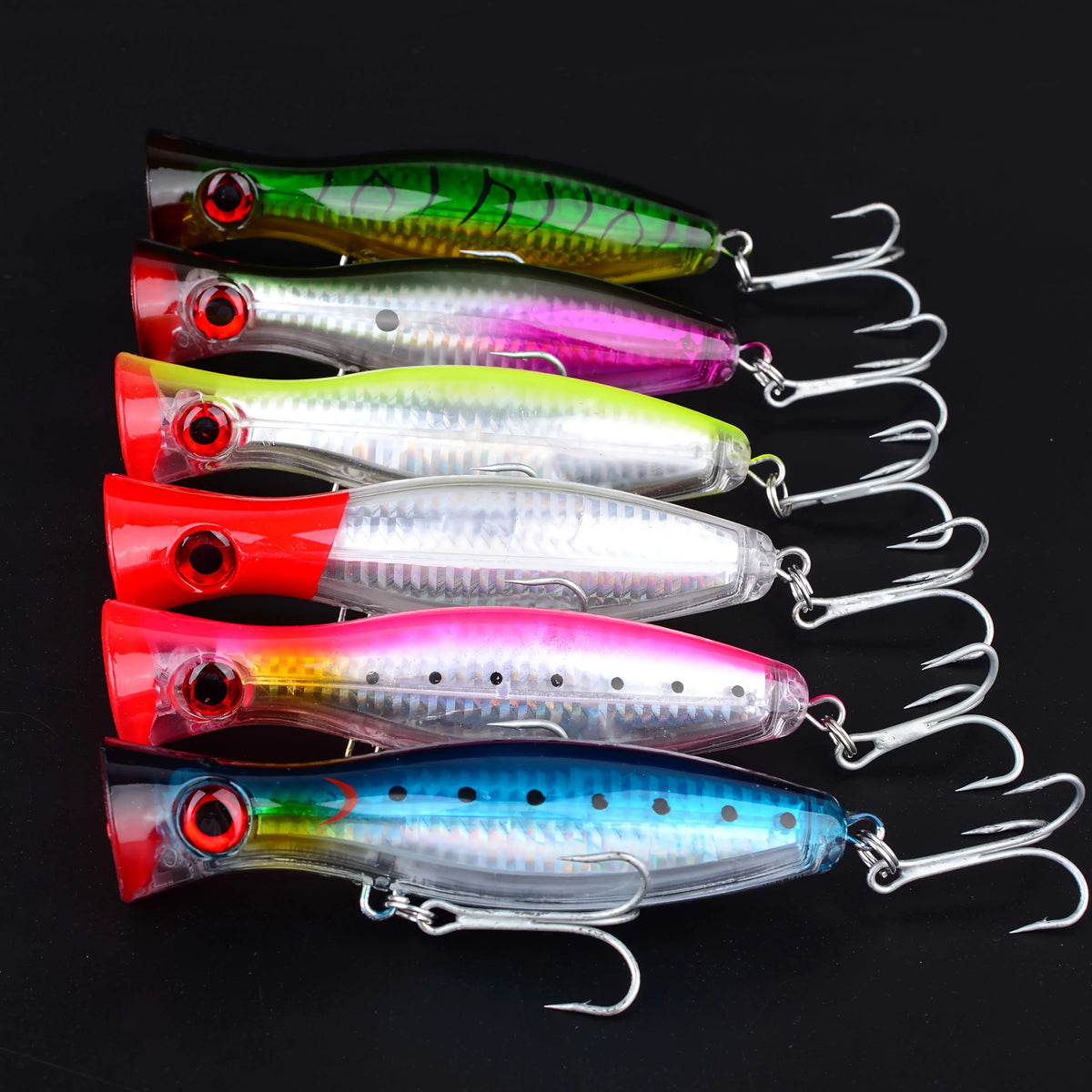 Lot de 6 Leurres Popper pour Pêche en Eau Salée — photo 2