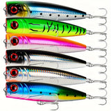 Lot De 6 Leurres Popper Topwater 59 G