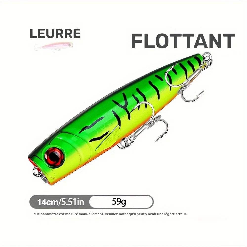 Lot De 6 Leurres Popper Topwater 59 G — photo 4