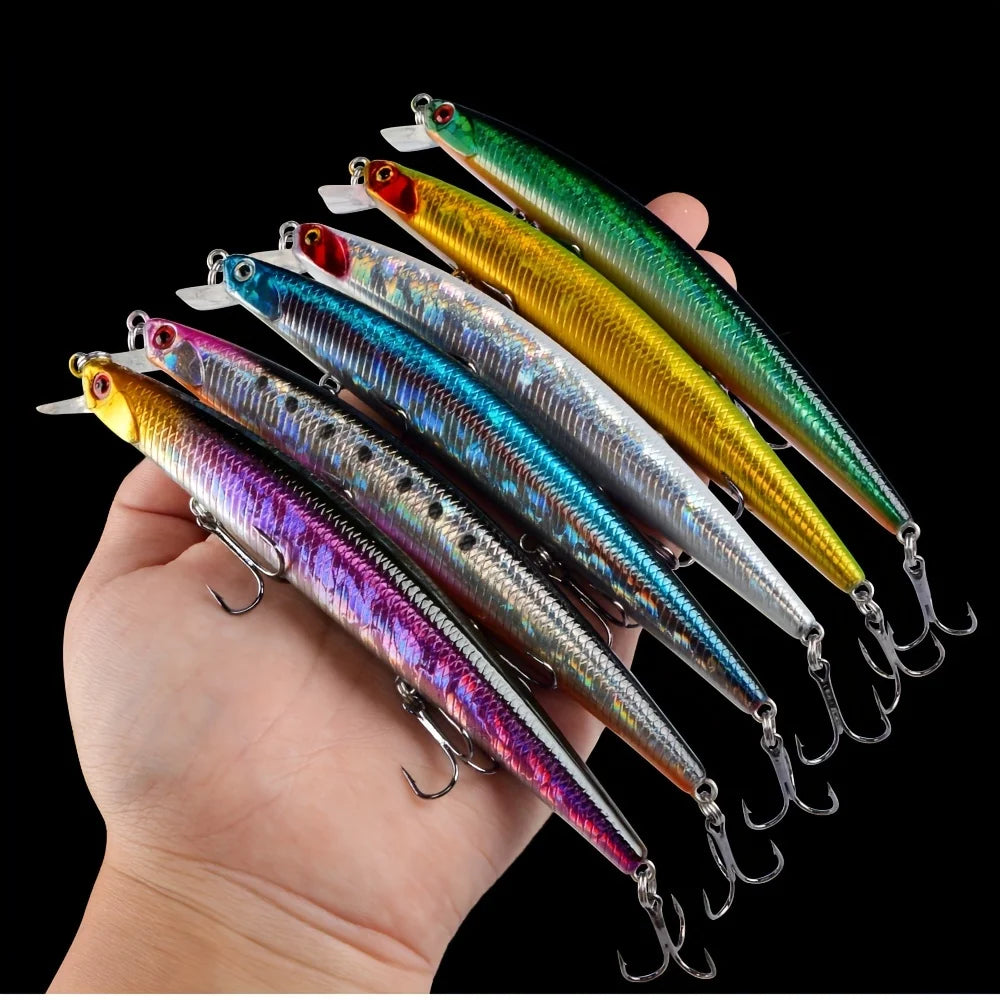 Lot De 8 Leurres Minnow Flottants À Yeux 3D — illustration 1 Image