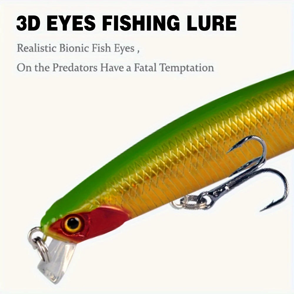 Lot De 8 Leurres Minnow Flottants À Yeux 3D — illustration 3 Image