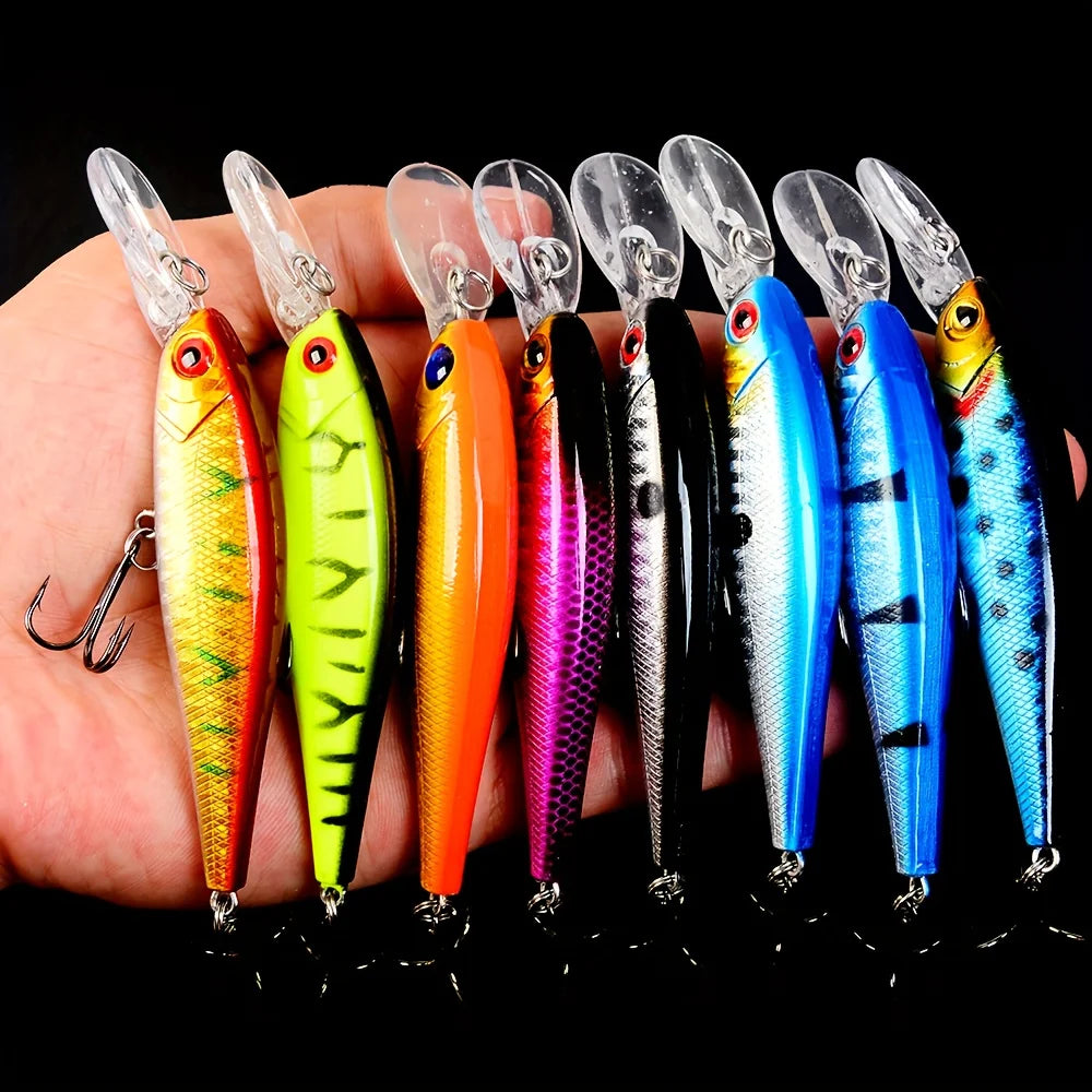 Lot De 8 Leurres Mino Flottants Pour Pêche