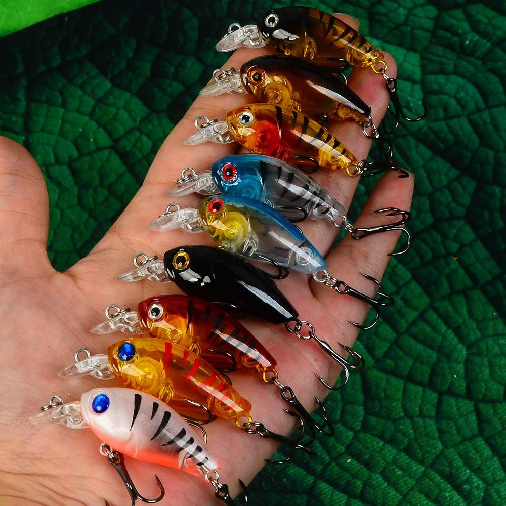 Lot De 9 Leurres Flottants Minnow Pour Pêche