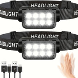 Lot De Deux Lampes Frontales LED Rechargeables USB