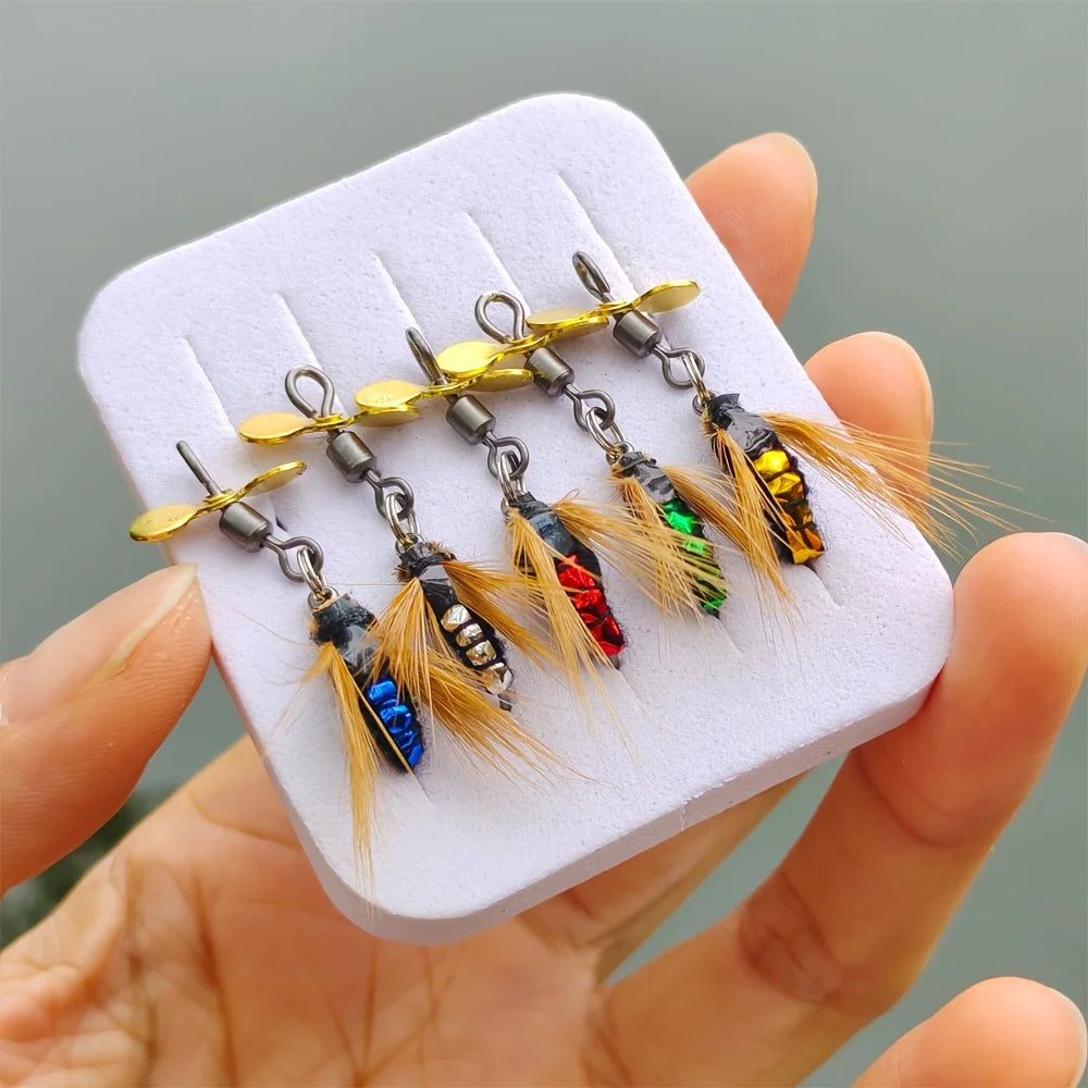Lot de Leurres de Pêche à la Mouche Scintillants