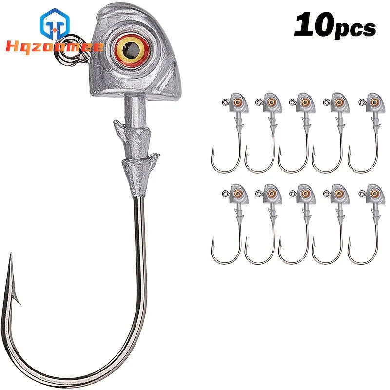 Lot De Têtes De Jig Pour Pêche Avec Yeux 3D
