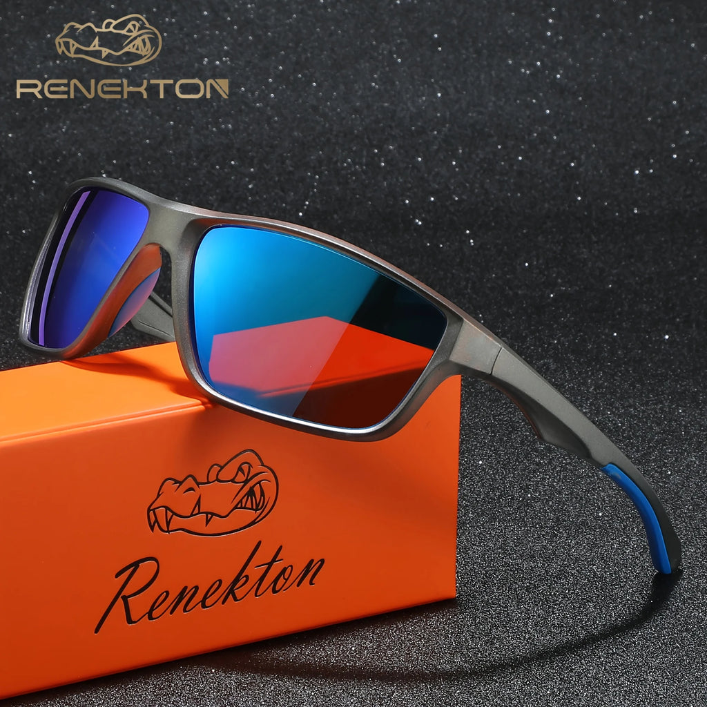 Lunettes de Soleil Polarisées Gris Dégradé pour Homme — Bleu Monture Gris, photo 2