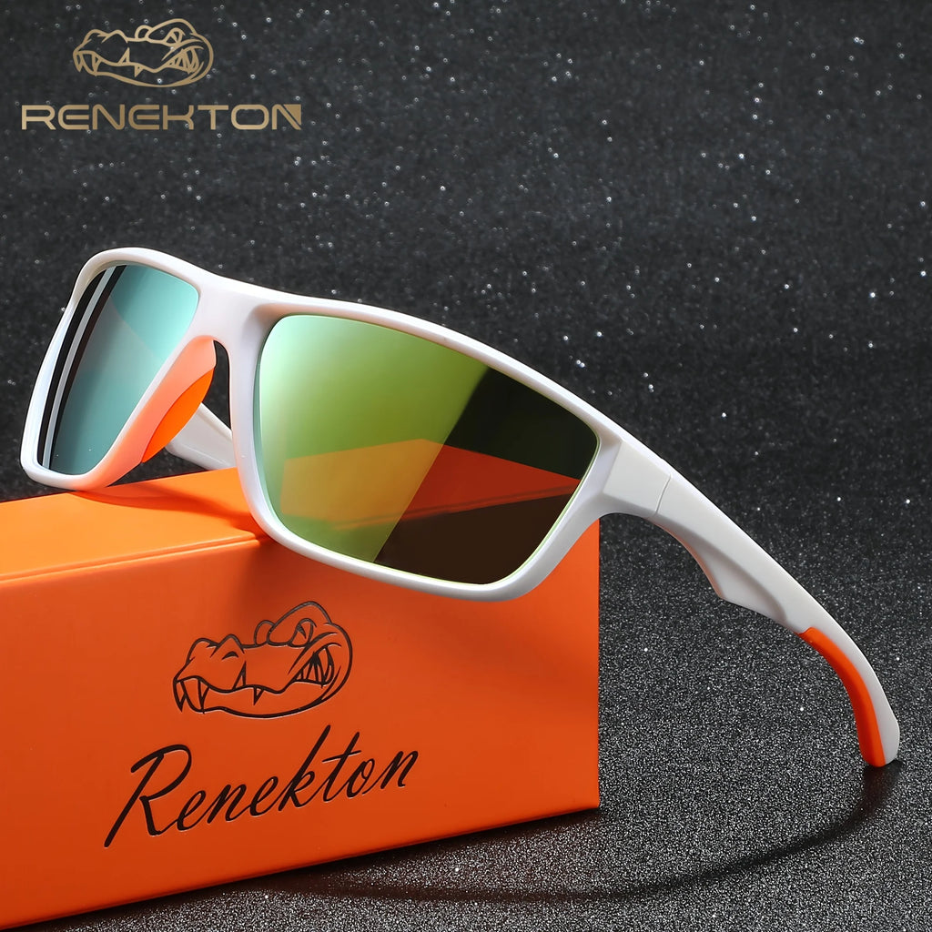 Lunettes de Soleil Polarisées Gris Dégradé pour Homme — Blanc Monture Jaune, photo 5