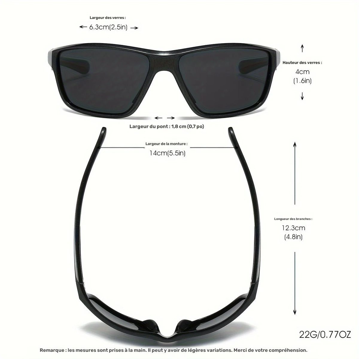 Lunettes de Soleil Polarisées Gris Dégradé pour Homme — photo 6