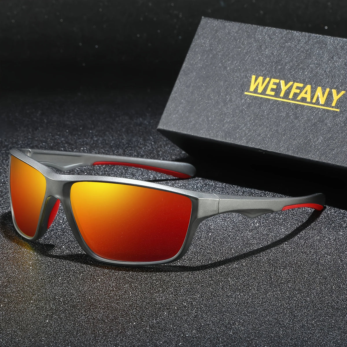 Lunettes De Soleil Polarisées Oversize En Polycarbonate — Gris Rouge Miroité, photo 5