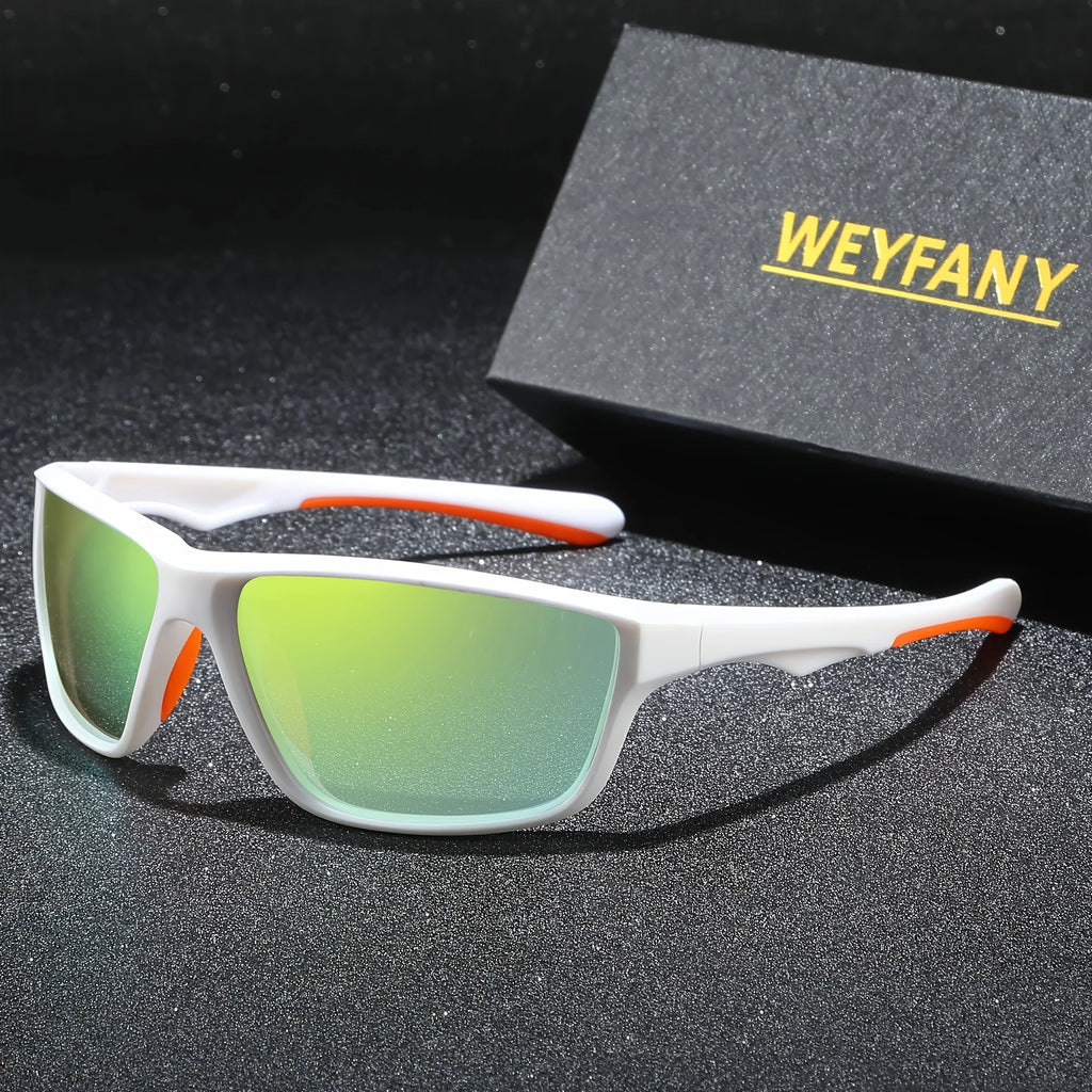 Lunettes De Soleil Polarisées Oversize En Polycarbonate — Blanc Orange Vert Miroité, photo 9
